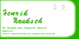 henrik mauksch business card